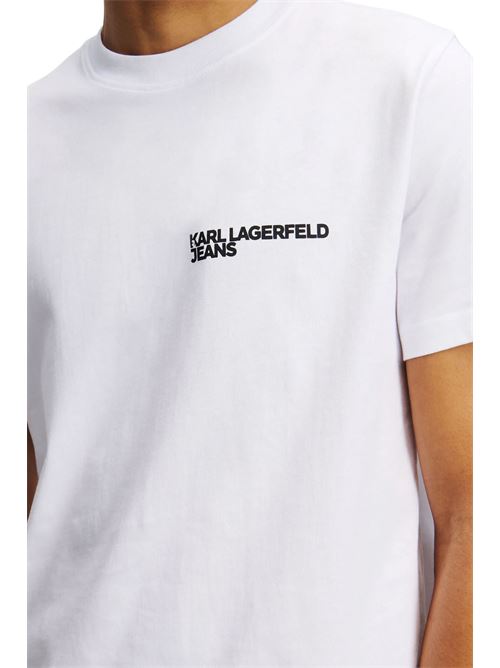 T-shirt uomo bianca in cotone Karl Lagerfeld jeans | A1M17003100